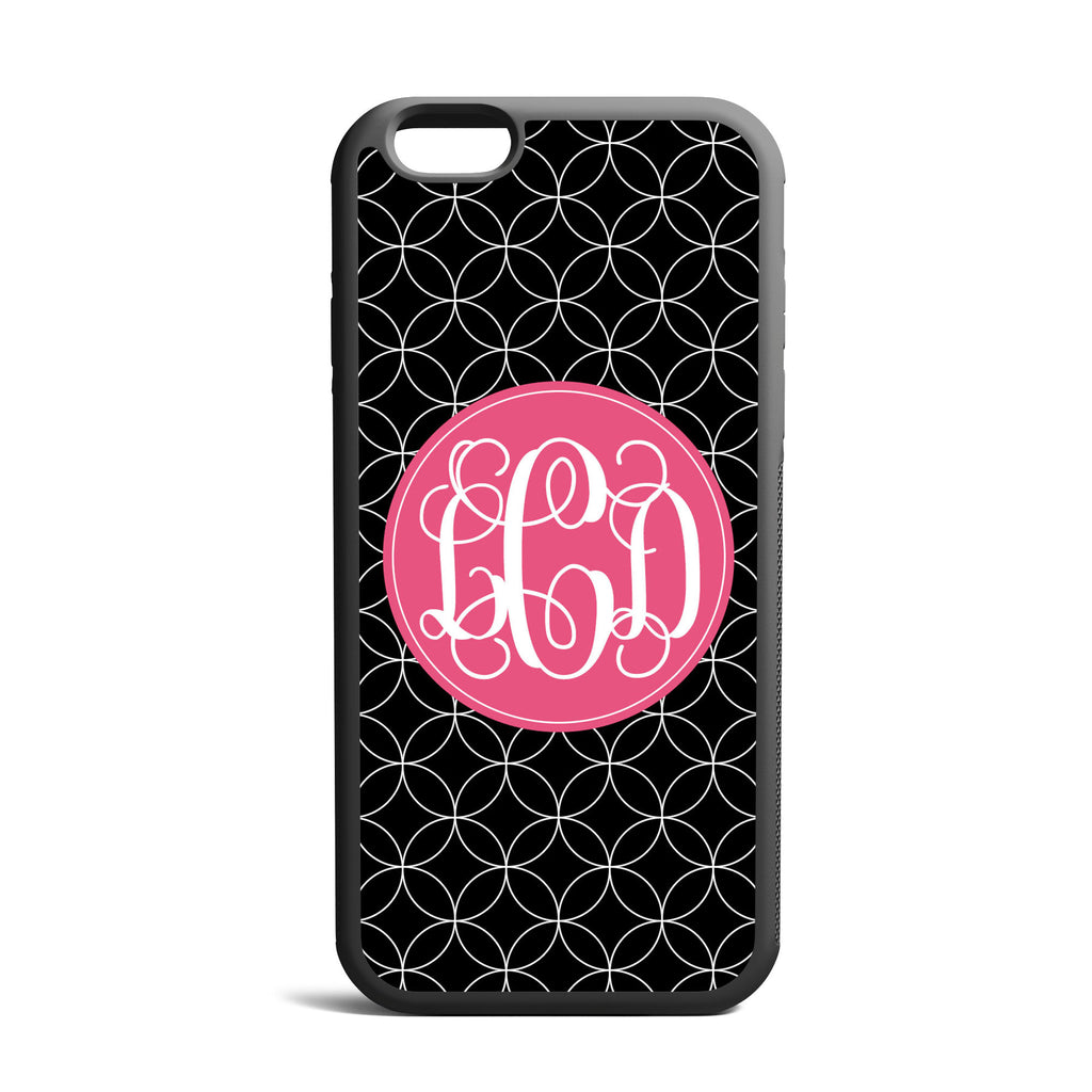 Black Circle Custom Monogrammed iPhone Case