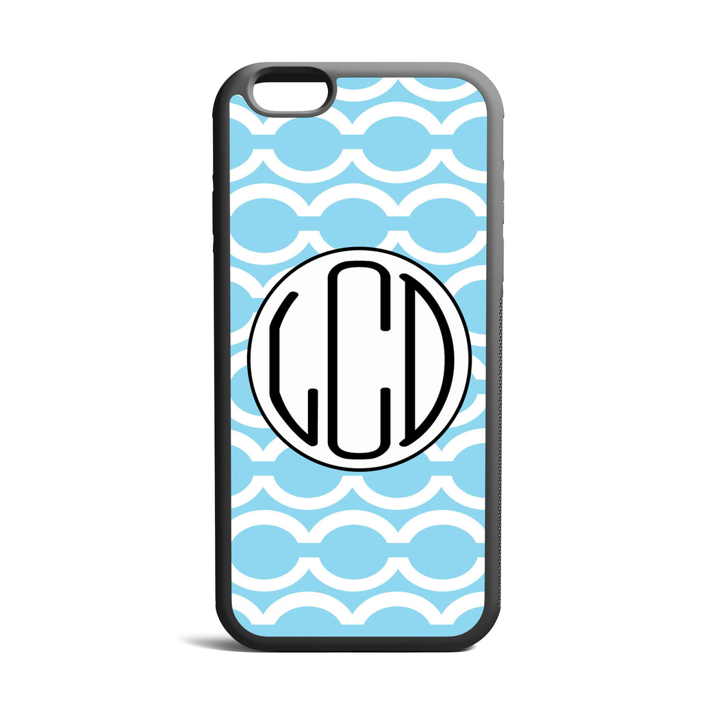 Chain Blue Custom Monogrammed iPhone Case
