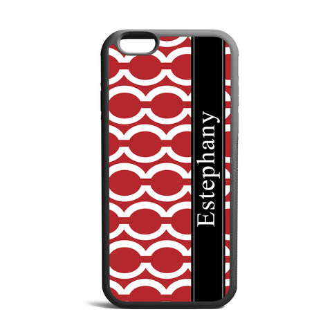 Chain Red With Custom Name iPhone Case