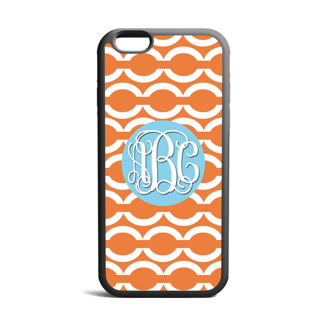 Chain Orange Custom Monogrammed iPhone Case