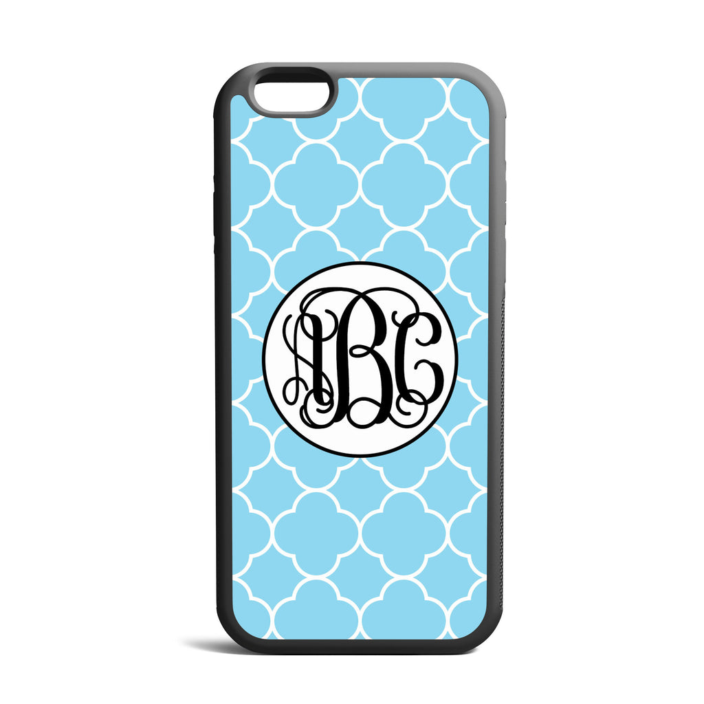 Clover Blue Custom Monogrammed iPhone Case