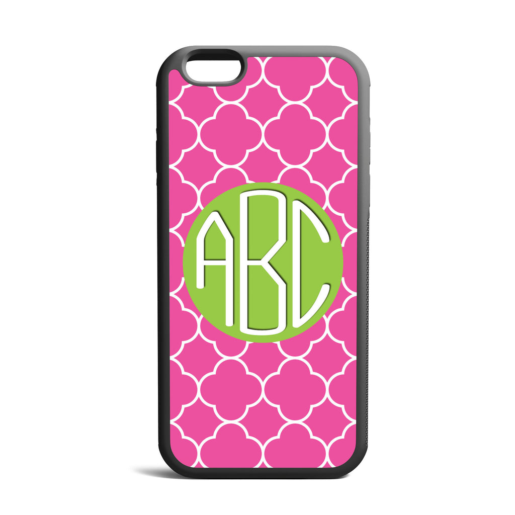 Clover Pink Custom Monogrammed iPhone Case