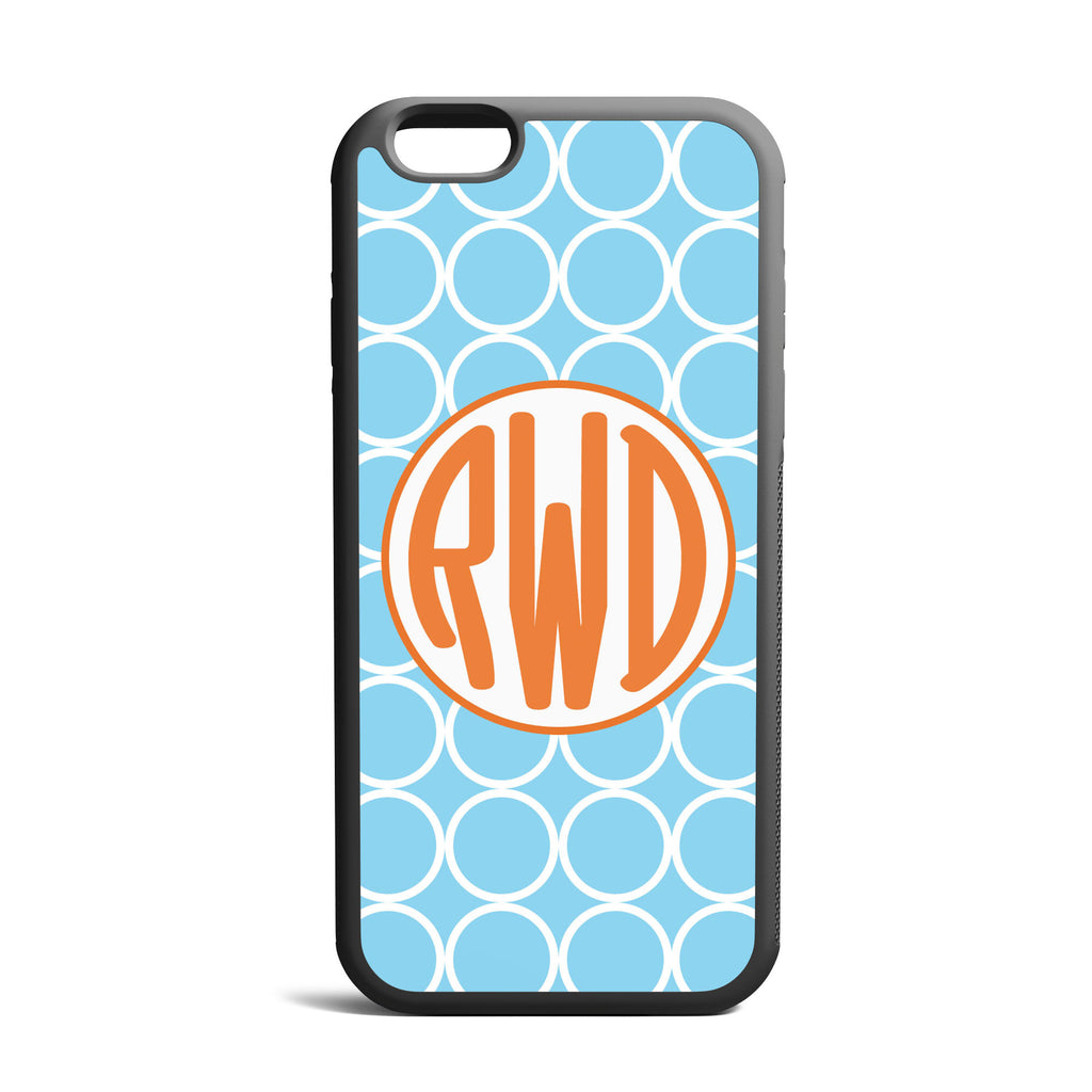 Hoopla Blue Custom Monogrammed iPhone Case