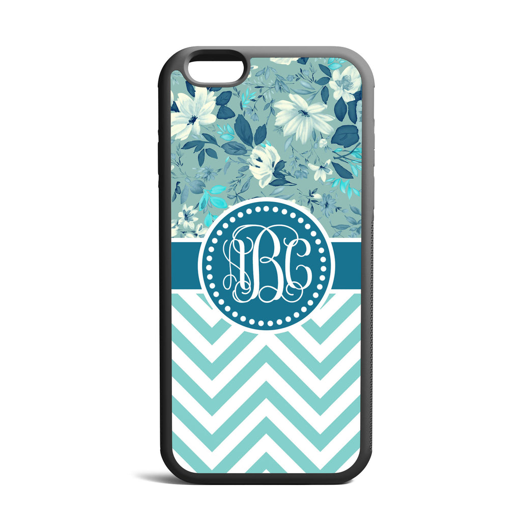 Mint Blue Custom Monogrammed iPhone Case