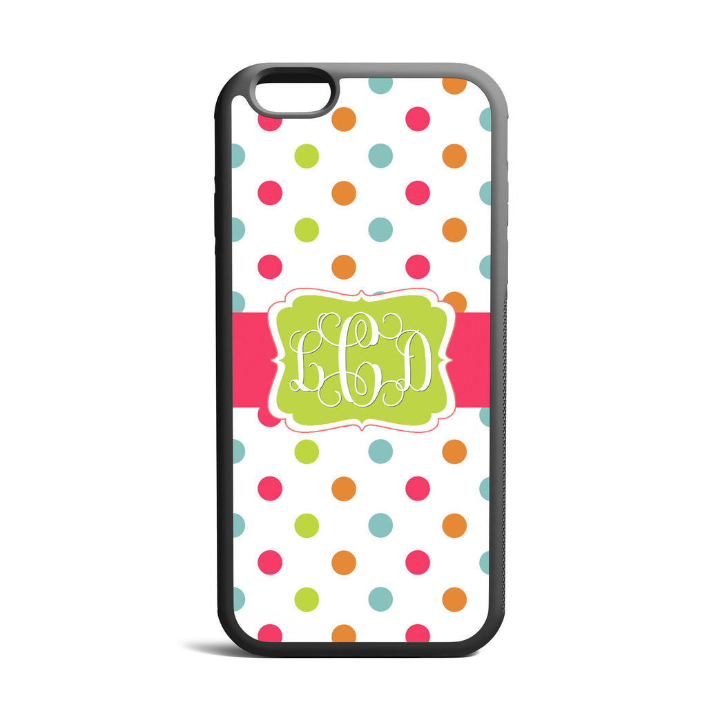 Polkadots Custom Monogrammed iPhone Case