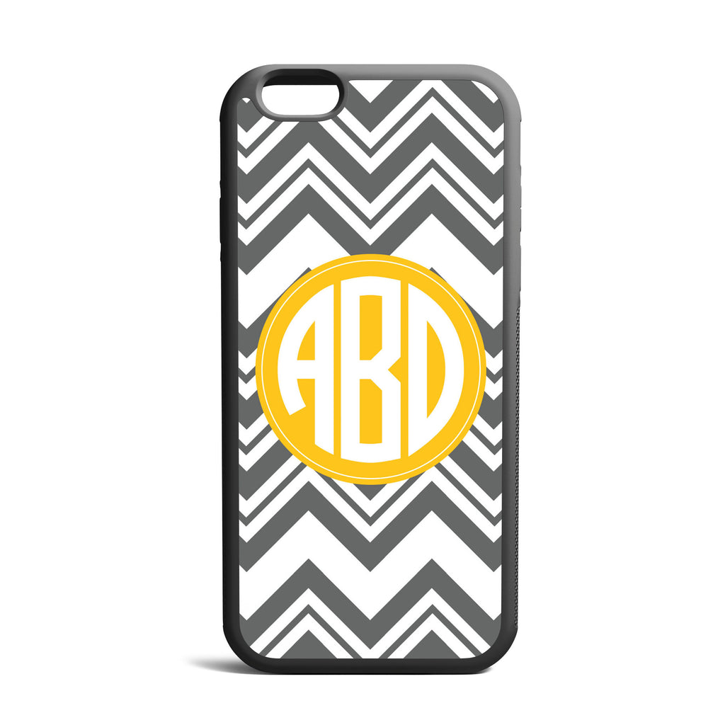 Zig Zag Gray Custom Monogrammed iPhone Case