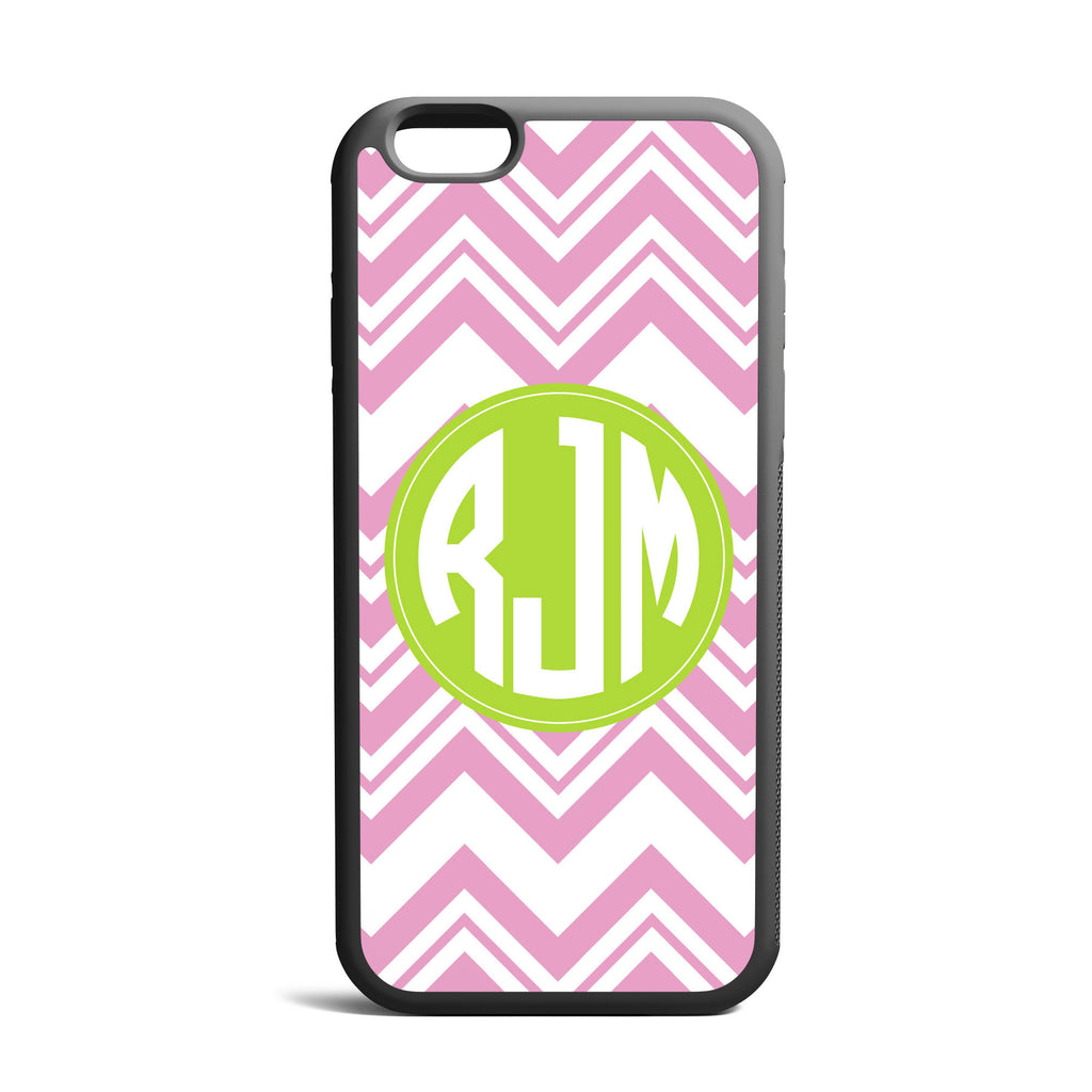 Zig Zag Pink Custom Monogrammed iPhone Case