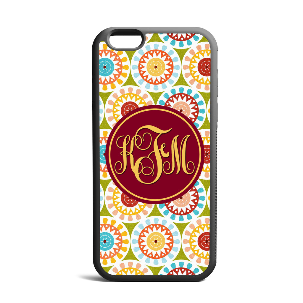 Floral Pattern Custom Monogrammed iPhone Case