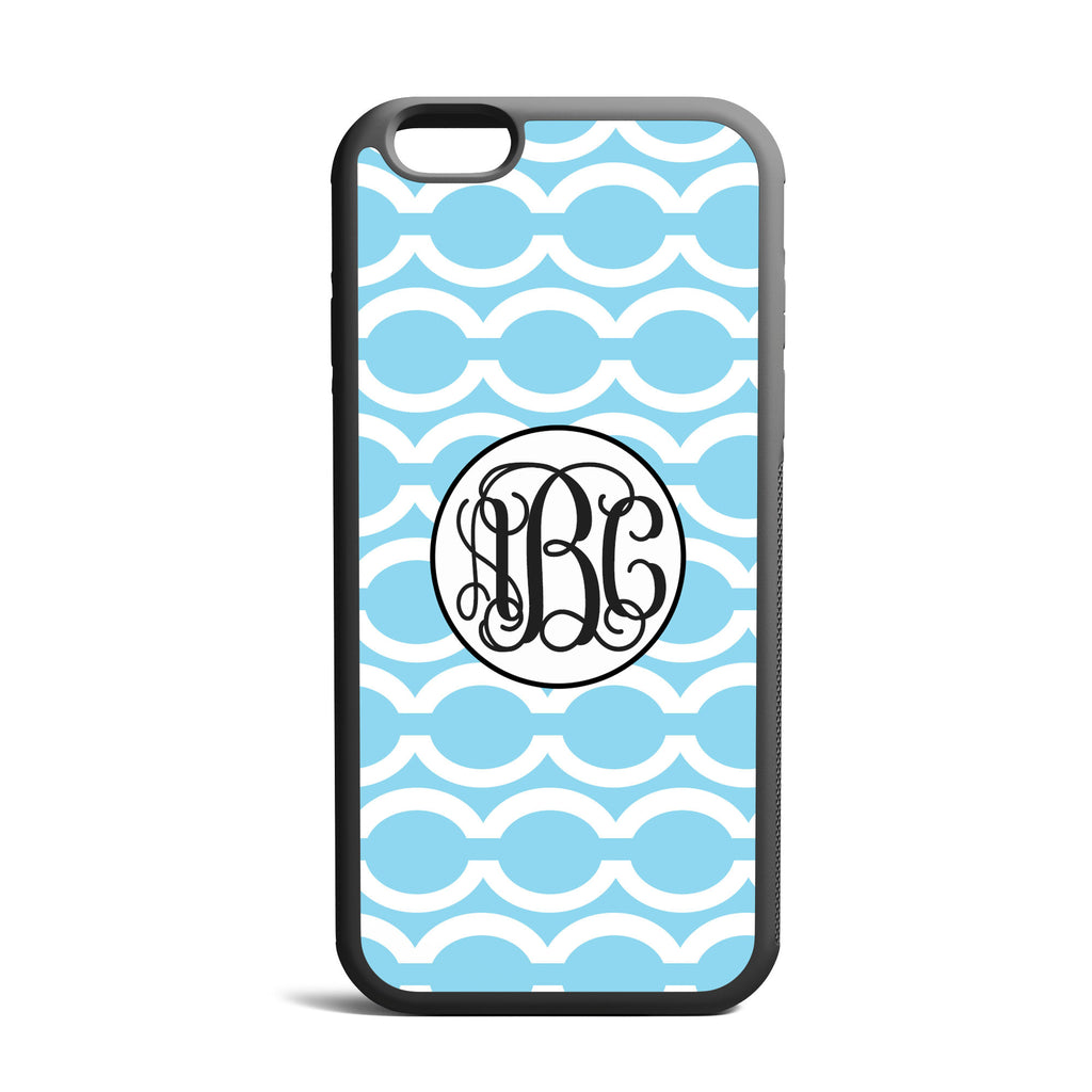 New Chain Blue Custom Monogrammed iPhone Case