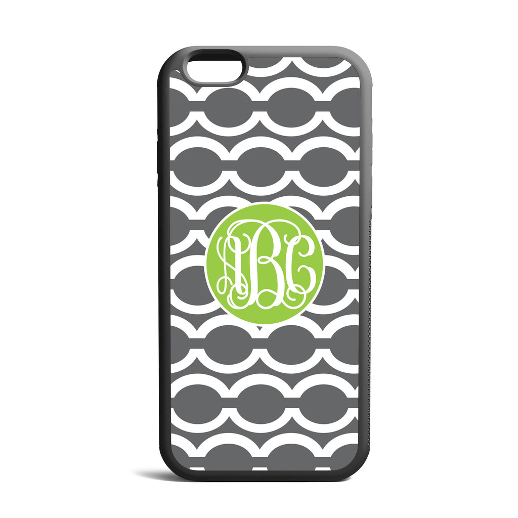 New Chain Gray Custom Monogrammed iPhone Case