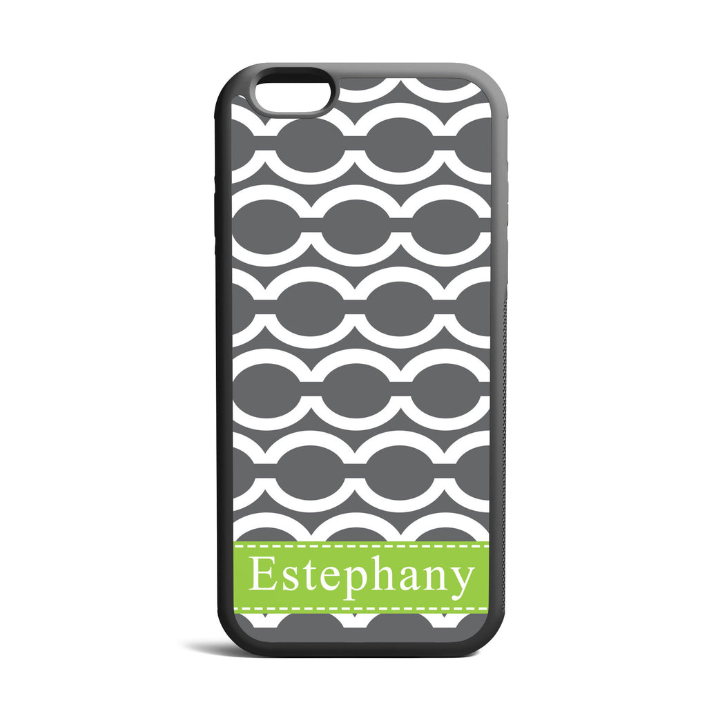 Chain Gray With Custom Name iPhone Case