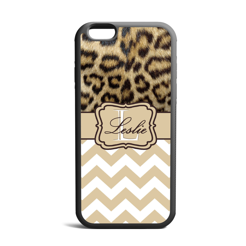 Leopard Skin With Custom Name and Initial iPhone Case