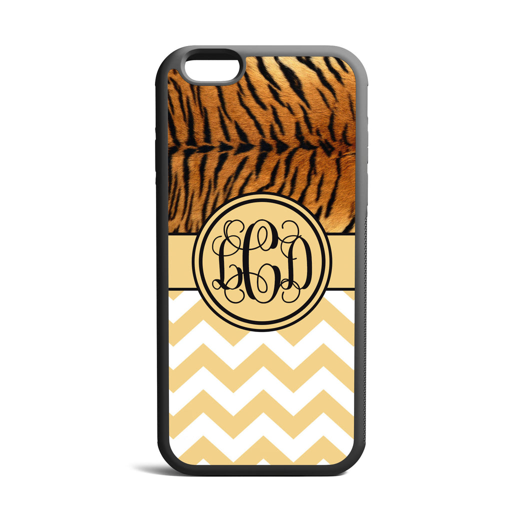 Tiger Skin Custom Monogrammed iPhone Case