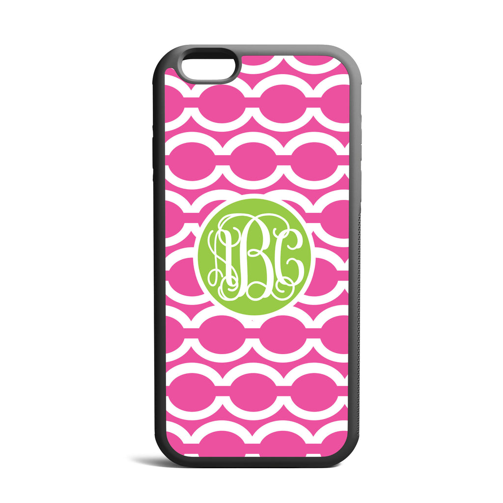 New Chain Hot Pink Custom Monogrammed iPhone Case